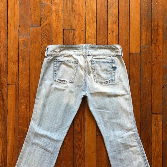 Vintage Y2K Diesel 2002 Made in Italy Women Blue White Distressed Low Rise Jeans - Picture 3 of 4